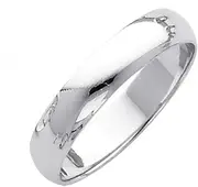 [JewelryWeb] 14k White Gold 4mm Plain Wedding Band Ring Jewelry for Women - Ring Size Options: 10 10.5 11 11.5 12 4 4.5 5 5.5 6 6.5 7 7.5 8 8.5 9 9.5