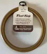 Vintage Flexi-hoop GOLD 5” Needlework Hoop/frame W/Metal Hanger Taiwan 88521-2