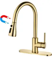 Gold Kitchen Faucet with Pull Down Magnetic Sprayer