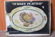 Weiss Hand Painted in Brazil 18" x 13" Turkey platter New NOS w/original box