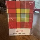 JIATER Fabric Tablecloth Red Plaid Check Pattern 70” New in Package Home Decor