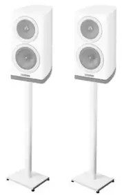 2 White 37” Steel Stands For Wharfedale Reva 1 Bookshelf Speakers