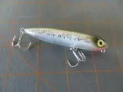 Mint Heddon Green & White Glitter Zara Puppy Topwater Fishing Lure - 3 inch