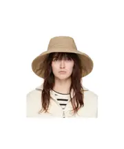 logo-tag canvas bucket hat S Brown