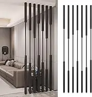 Tall Room Divider, Privacy Screen for Office, Partition Separators, Freestanding Divider Post Wall Separation Column, 5/8/10pcs Metal Slats Separator(10pcs,195cm/77in/6.4ft)