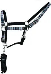 Horse Horse Nylon Aztec Printed Neoprene Comfort Adjustable Halter Lead 606197