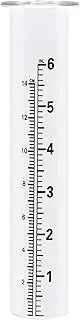 Rain Gauge Outdoor, 7.5" Scratch Proof Weather-Resistant Clear Glass Rain Gauge Replacement Tube with Scale Precipitation Instrument for Yard, Garden, Patio-