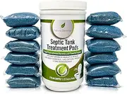 Natural Elements Septic Pods | 1 Year Supply | 12 Pods | Natural Bacteria and Enzymes | Prevent Backups and Maintain Tank Health