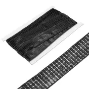 1 Inch x 10 Yards Square Sequins Trim 5 Row Flat Black Sequin Paillette Ribbon
