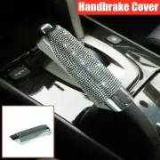 1pc Car Handbrake Cover White Bling Rhinestones Decor Protector Case Accessories