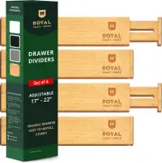 Drawer Divider and Organizer for Kitchen Organization - Adjustable Bamboo Drawer