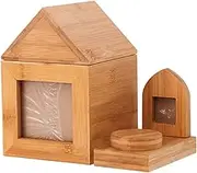 Urn for Ashes Cremation Urns for Ash for Women Urn for Dog Ashes Small with Picture Wooden Pet Box Flip Lid Design (Yellow,19x12x18.5cm)