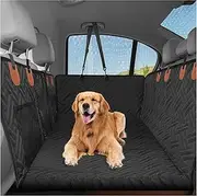 Aultkee Dog Car Seat Cover for Pets 100% Waterproof Scratch Proof Nonslip Dog Hammock for Car with Side Flap 600D Heavy Duty Soft Back Seat Covers for Cars Trucks and SUVs