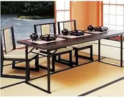 Table Banquet and Conference Table for Table Dual Use (Folding Legs) H 23.6 x H13.0 x 13.0 Melamine Black Wood Grain (Kyo-Butyte), Black Steel Leg [7-754-5] (7-754-5), Restaurants, Inns, Japanese