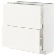 METOD / MAXIMERA base cabinet with 2 drawers, white/Vallstena white, 80x37x80 cm