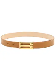 Victoria Beckham Frame Leather Belt - Camel L