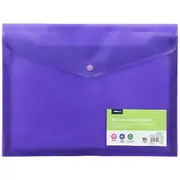J.Burrows A4 Recycled Button Document Wallet Purple