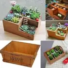 Wooden Succulent Planter Plant Container Flower Bed Pot for Indoor Outdoor