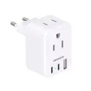 European Travel Plug Adapter USB C, International Plug Adapter, US to Europe