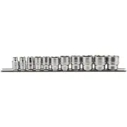 Draper 3/8"D Imperial Socket Set on a Metal Rail 11 Piece 6 point Standard 16493