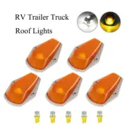 5 Cab Roof Light Marker Amber Covers w/ Base Housing For Ford F 73-97 Super Duty (for: Ford)