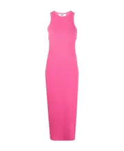 MSGM Cut-Out Detail Ribbed Maxi Dress XXS,XL,XS Pink
