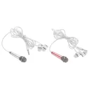 Mini Microphone Portable Vocal Microphone Silver & Rose Gold with Earphone