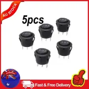 Panel Mount 5PCS Black Round Rocker Switch Car Automotive SPDT 20mm On/Off/On