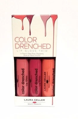 Laura Geller Color Drenched Lip Gloss Trio NIB!
