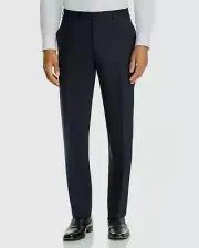 $695 Canali US 32W Men's Blue Wool Classic Fit Suit Trousers Pants Italy