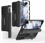 Sliding Pen Slot Shockproof Armor Case for Samsung Galaxy Z Fold 5 Fold5 Magnetic Hinge Case Stand for Z Fold5 Kickstand Case,Black,for Samsung Z Fold5