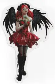 ELEGANT RED GOTHIC FAERY Fairy Sticker Car Decal Nene Thomas goth faerie