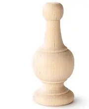 Pinehurst Crafts Decorative Wooden Curtain Rod Finials, Bed Post Finial, Flagpole Topper or for Crafting, 4-1/4 Inch Tall with 3/16 Inch Bored Hole, Pack of 4