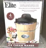NEW Elite #EIM-502 4 Quart Appalachian Wood Bucket Electric Ice Cream Maker