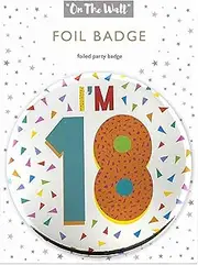 [DLM Direct] One The Wall Silver 18th Birthday Badge 8.5cm Foil Age 18 with Safety Pin for Party Outfit Accessories Durable Age Badge for Celebrating Milestone Events