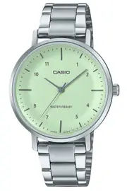 Casio Analog Stainless Steel Mint Green Dial Quartz LTP-VT03D-3B Ladies Watch