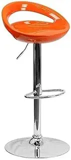 Orange Barstools Swivel Stool Counter Height Chairs Swivel Adjustable Stool Chair with Backs Tall Stool for Home