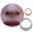 1PCS 16G 8mm G23 Titanium Segment Nose Rings Cartilage Clicker Hoop Earrings