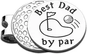 Fathers Day Giifts from Daughter - Best Dad by Par Golf Ball Marker, Dad Birthday Gift, from Wife, Golf Gifts for Men, Best Dad Ever Gifts, New Dad Gifts for Men Hat Clip