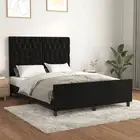 Bed Frame without Mattress Black 137x187 cm Double Velvet vidaXL