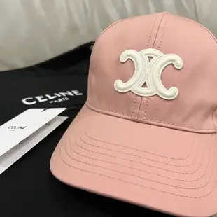 [二手] CELINE 全新 Celine Triomphe Cap 凱旋門 復古粉紅 棒球帽 帽子