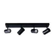 Aster Modern 4-Light Round Flush Ceiling Spot Light Lamp Black