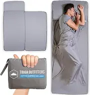 Tough Outdoors XL Sleeping Bag Liner - Travel Sheet & Sleep Sack for Adults - Lightweight & Ideal for Camping, Traveling, Hotels & Backpacking - Smooth & Breathable