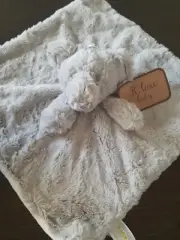 NEW KELLYTOY K LUXE GRAY ELEPHANT PLUSH RATTLE SOFT BLANKET BABY LOVEY TOY BNWT