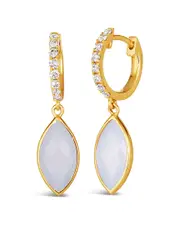 Le Vian 14K 3.61 ct. tw. Diamond & Blue Chalcedony Dangle Earrings