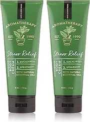 Bath & Body Works Aromatherapy Stress Relief Eucalyptus Spearmint Body Cream 8.0 oz, 226g (2 Pack)
