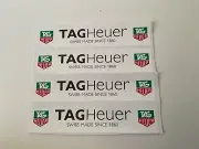 Tag Heuer Decals White -4x size 128mm x 28mm Slotcar - Scalextric, SCX, Watch