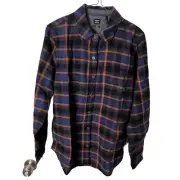 pRana Golden Canyon Plaid Flannel Shirt Shacket Cotton Rich Sapphire Size S NWT