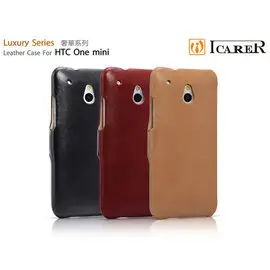 *PHONE寶*ICARER 奢華系列 HTC One mini / M4 / 601E 磁扣側掀 手工真皮皮套