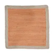 2 Dune Peach Square Woven Cotton Country Cottage Placemats 15x15